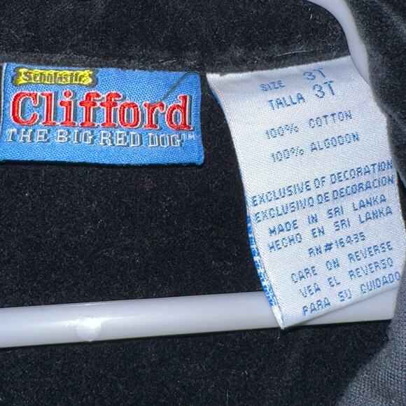 Rare Vintage Y2K Clifford The Big Red Dog Black Velour Scholastic Jacket Size 3T - Picture 2 of 13